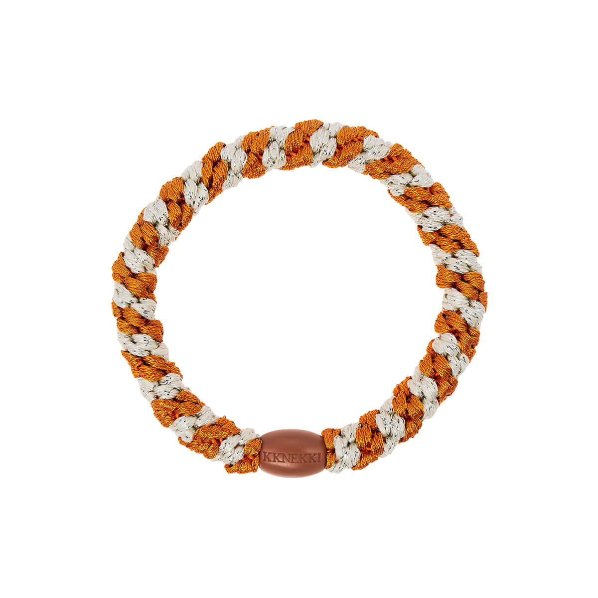 Kknekki Snag Free Hair Band in Burned Terracotta Ivory Glitter by Bon Dep