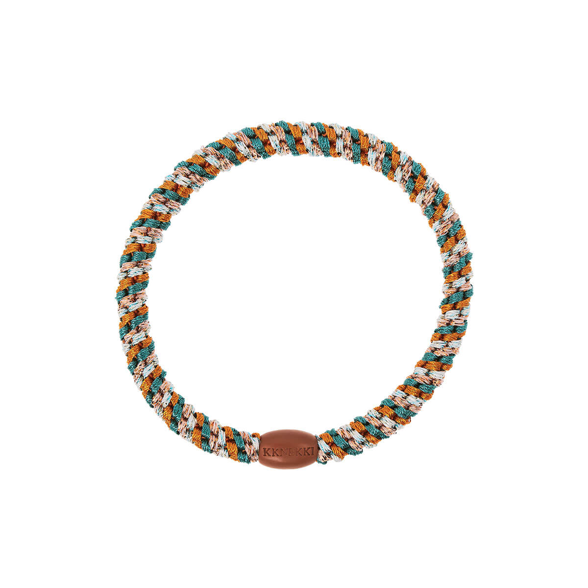 Kknekki Slim Hair Band in Terracotta Teal Mix by Bon Dep