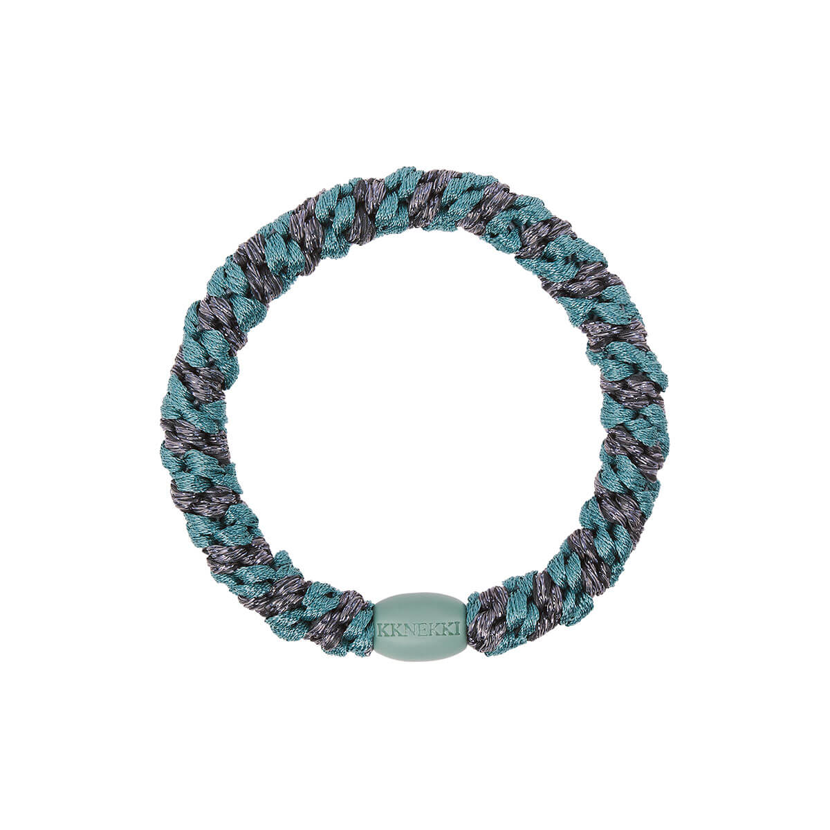 Kknekki Snag Free Hair Band in Teal Steel Grey Glitter by Bon Dep