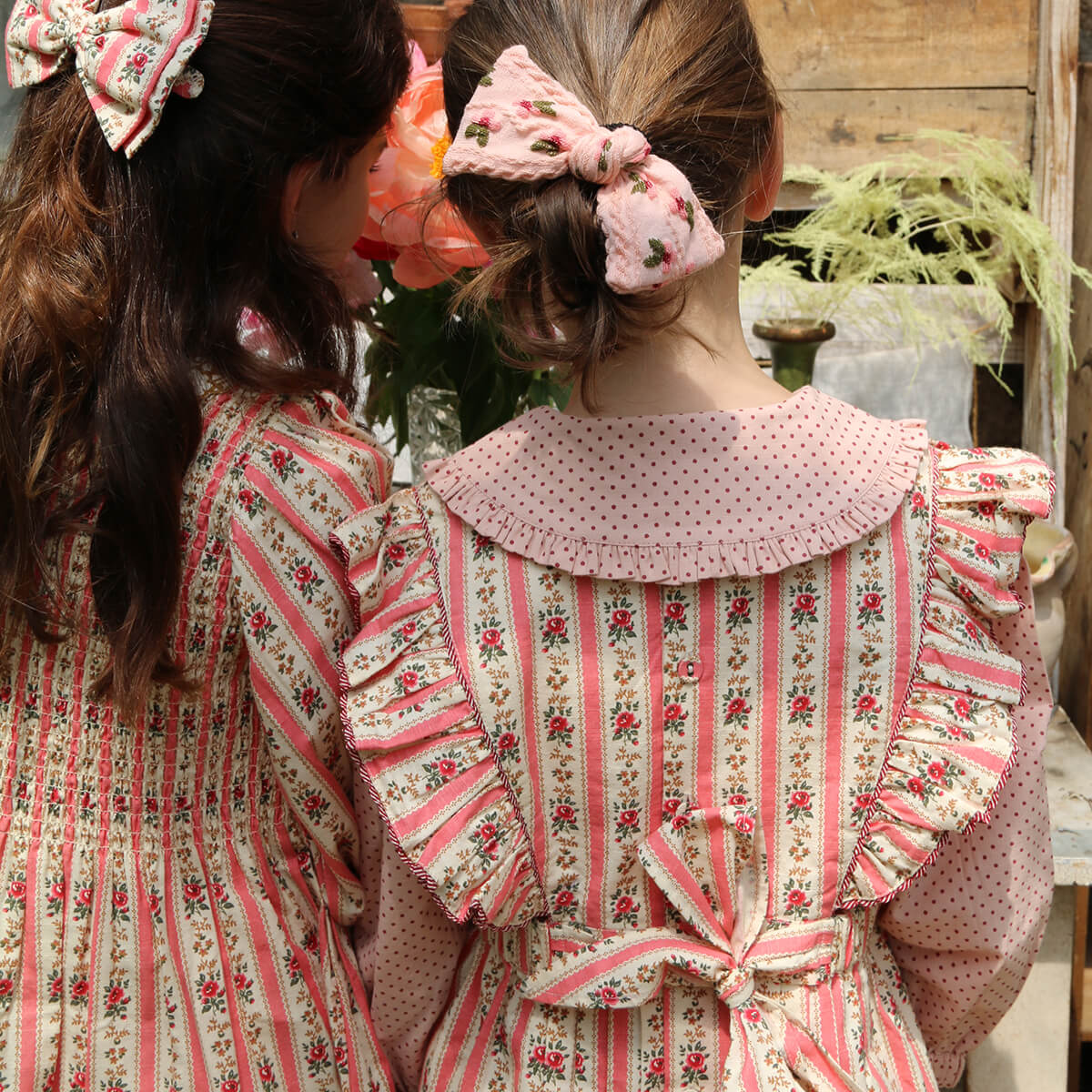 Apron Dress in Tapestry Pink Stripe by Bonjour – Junior Edition