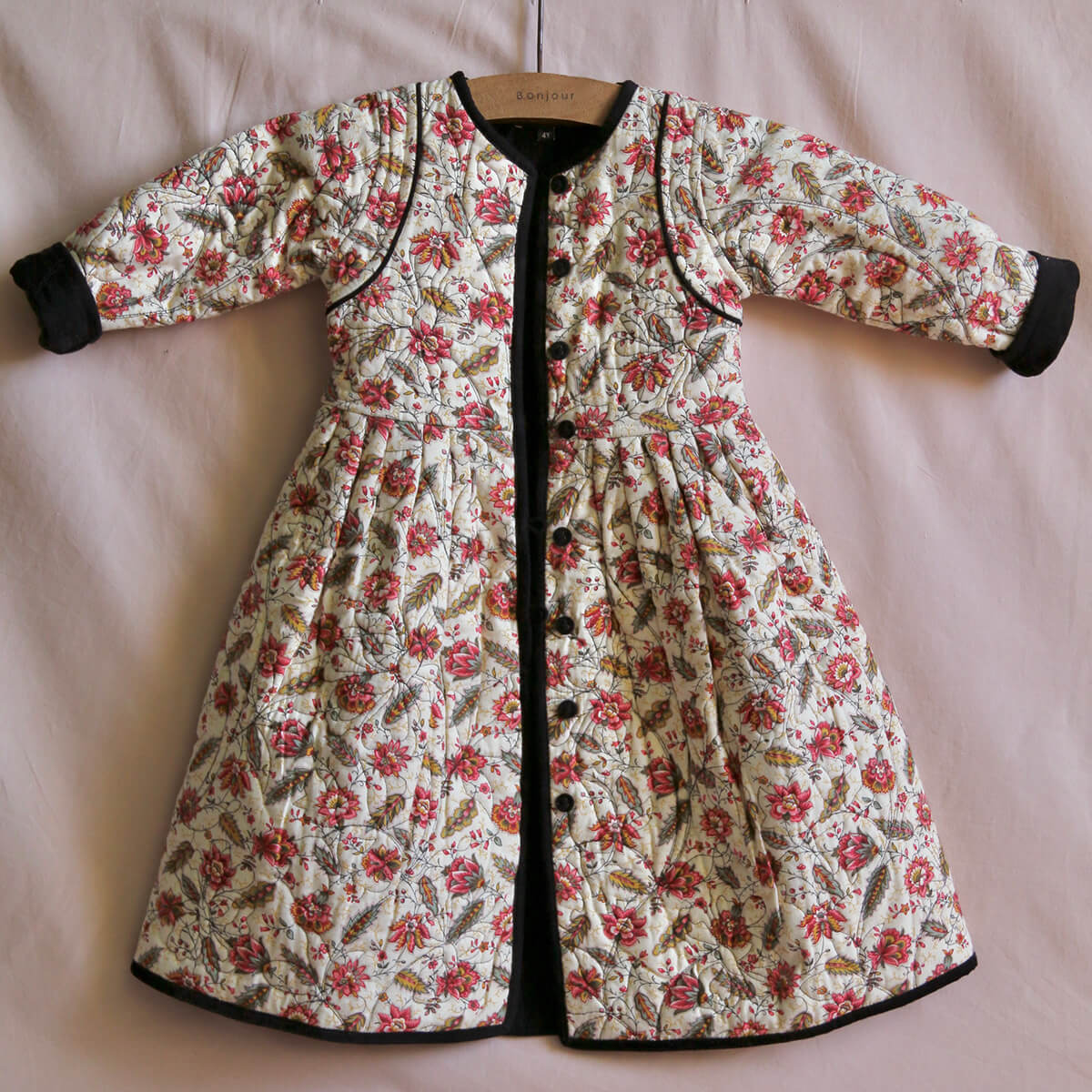 ワンピース Bonjour diary QUILTED COAT DRESS Vichy Reversible Dress Coat in Aline Print by Bonjour – Junior Edition