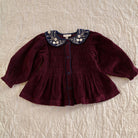 Blouse in Burgundy Corduroy by Bonjour