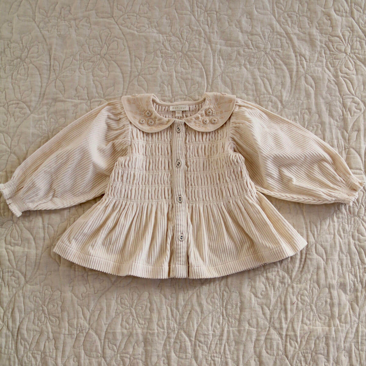 Blouse in Ivory Corduroy by Bonjour