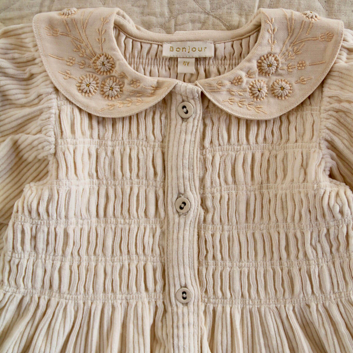 Blouse in Ivory Corduroy by Bonjour