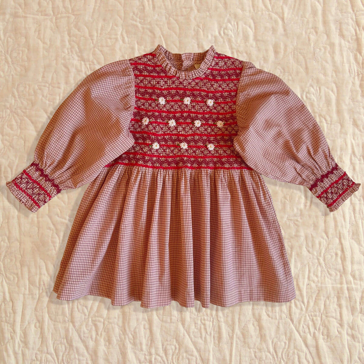 EXCLUSIVE Handsmock Blouse in Nude Check by Bonjour