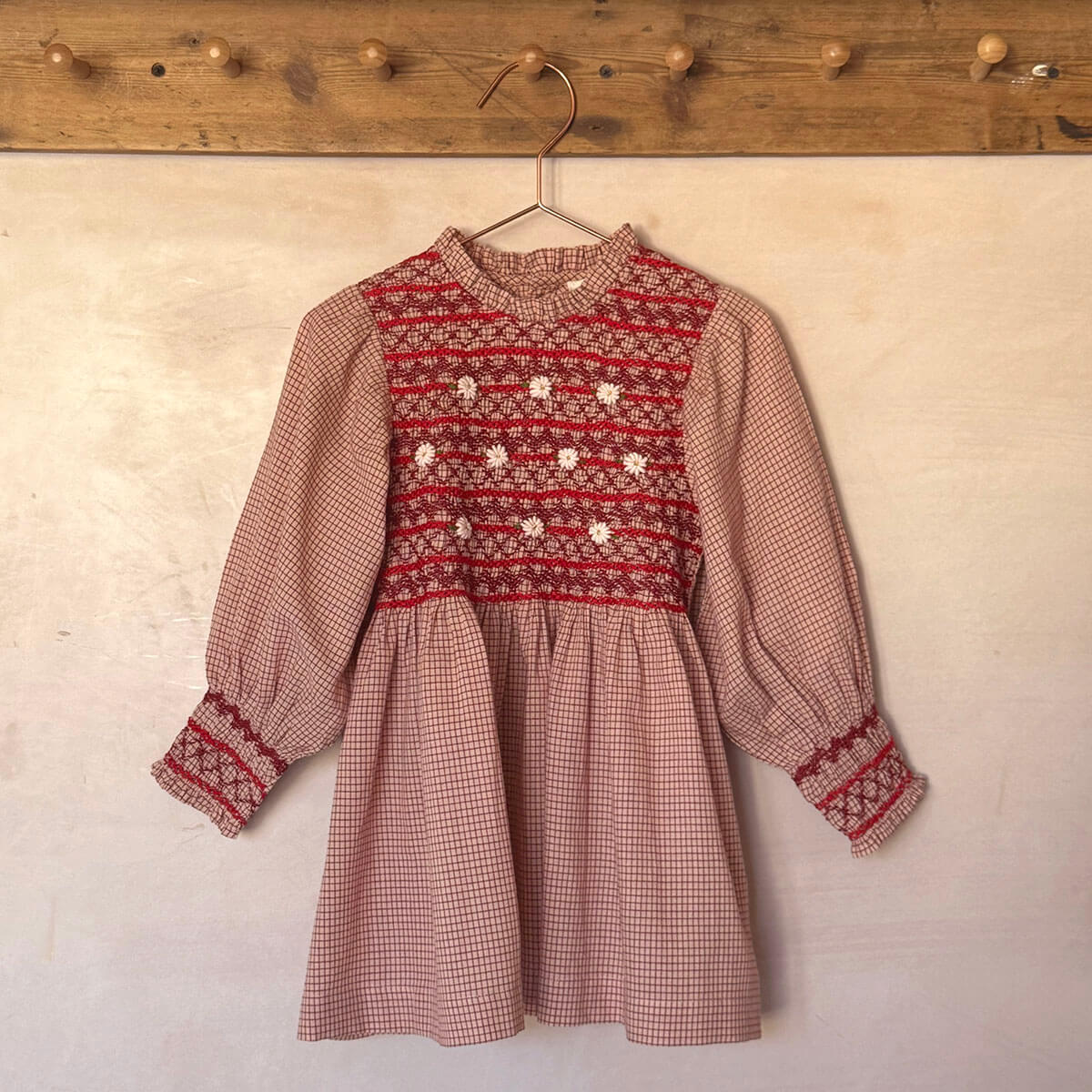 EXCLUSIVE Handsmock Blouse in Nude Check by Bonjour