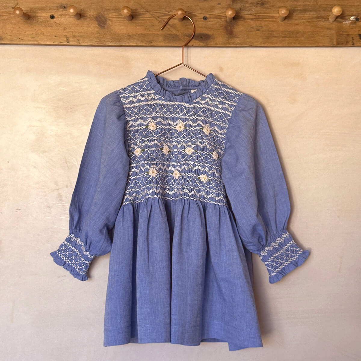 EXCLUSIVE Handsmock Blouse in Blue Chambray by Bonjour