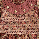 Handsmock Dress in Burgundy Cashmere Print by Bonjour