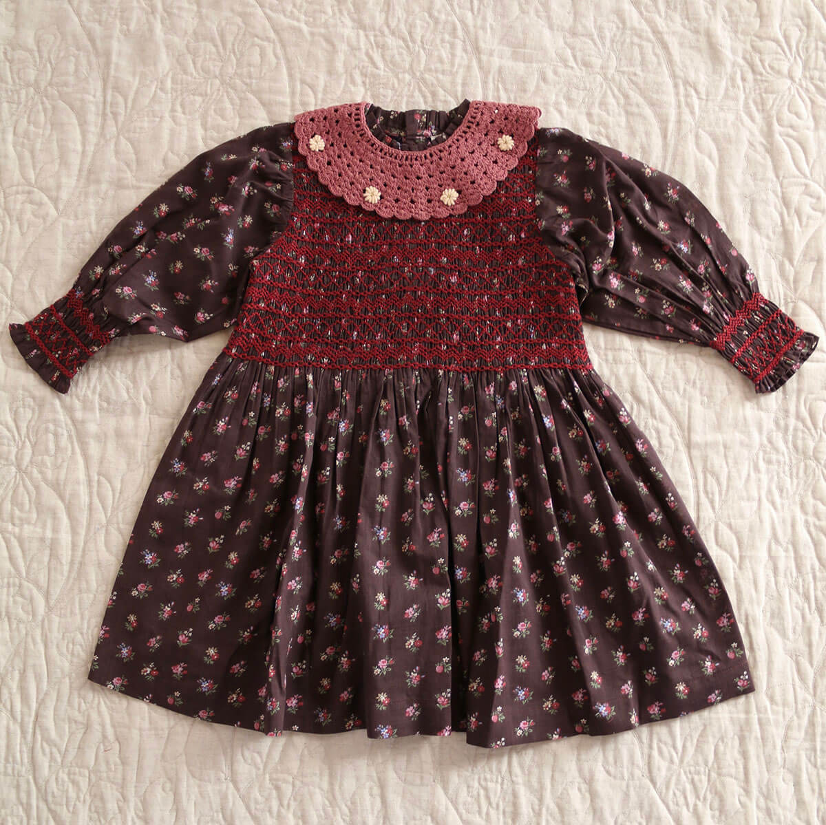 Handsmock Dress in Little Bouquet by Bonjour