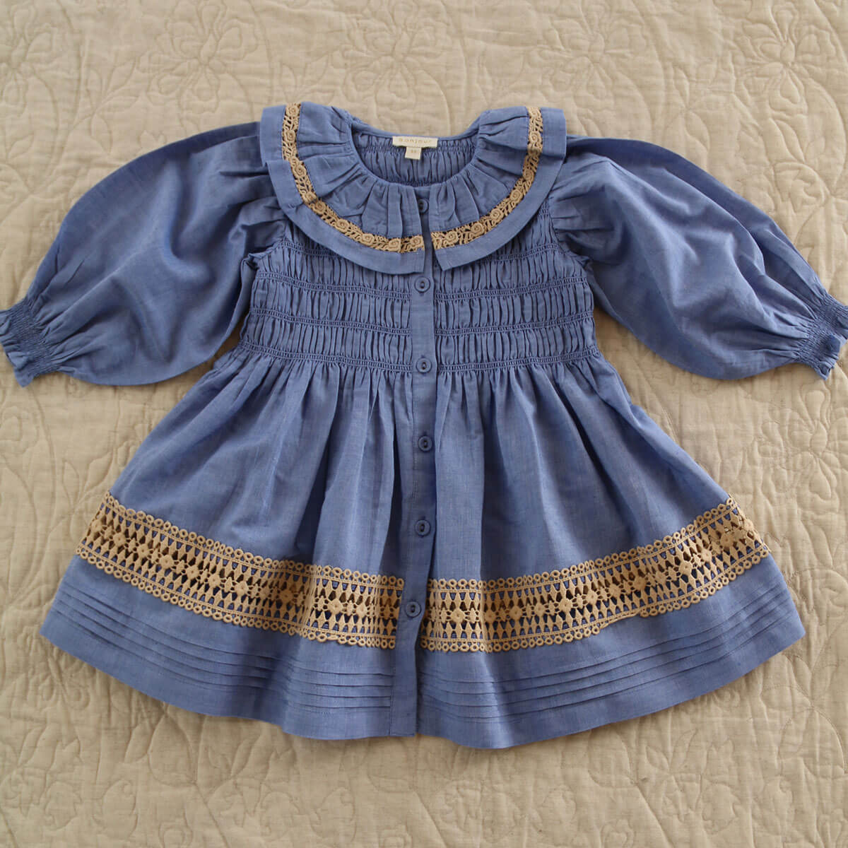 Princess Dress in Blue Chambray by Bonjour