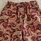 Quilted Pants in Burgundy Cashmere Print by Bonjour