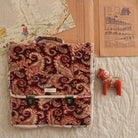 Quilted School Bag in Burgundy Cashmere Print by Bonjour