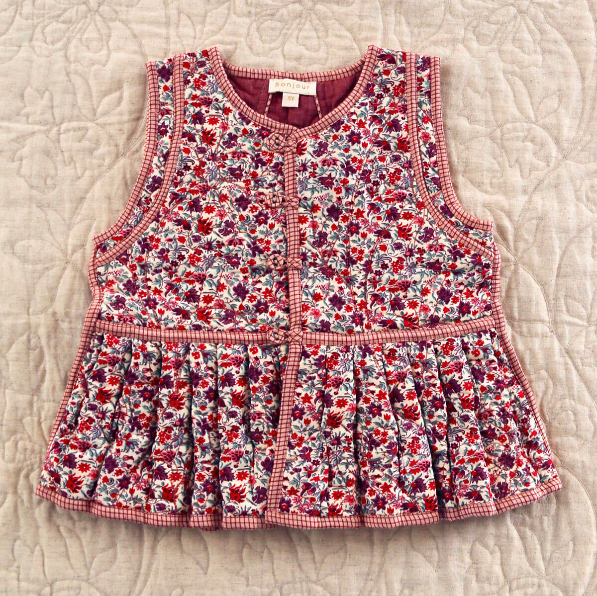 Sleeveless Jacket in Flower Fields by Bonjour