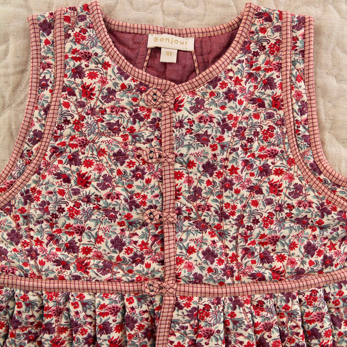 Sleeveless Jacket in Flower Fields by Bonjour