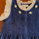 EXCLUSIVE Long Ibiza Dress in Navy Check by Bonjour