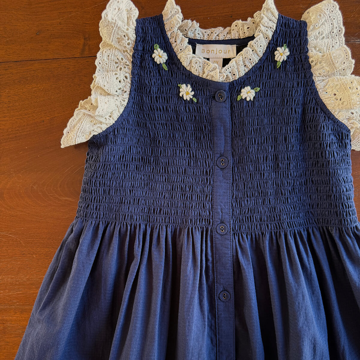 EXCLUSIVE Long Ibiza Dress in Navy Check by Bonjour