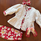 EXCLUSIVE Reversible Quilted Jacket in Gaughin Flowers Print by Bonjour