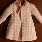 Dress Coat With Scarf in Pink Garden Flowers Print Denim by Bonjour