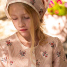 Dress Coat With Scarf in Pink Garden Flowers Print Denim by Bonjour