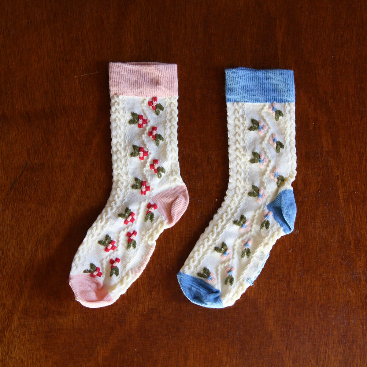 Farandole Flower Socks in Blue by Bonjour