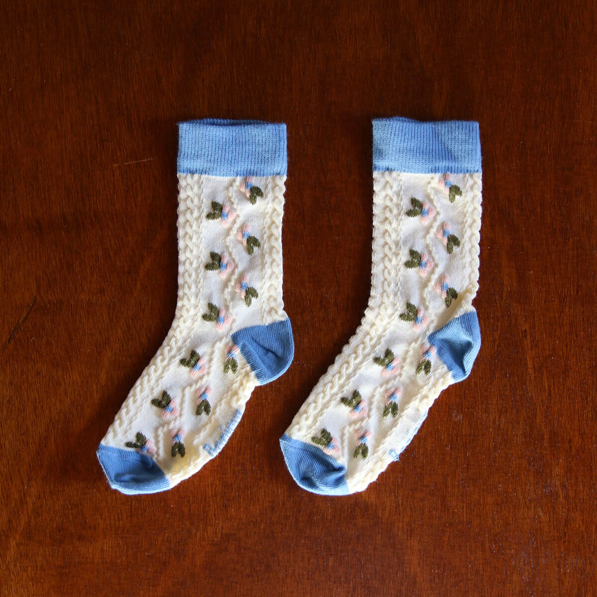 Farandole Flower Socks in Blue by Bonjour