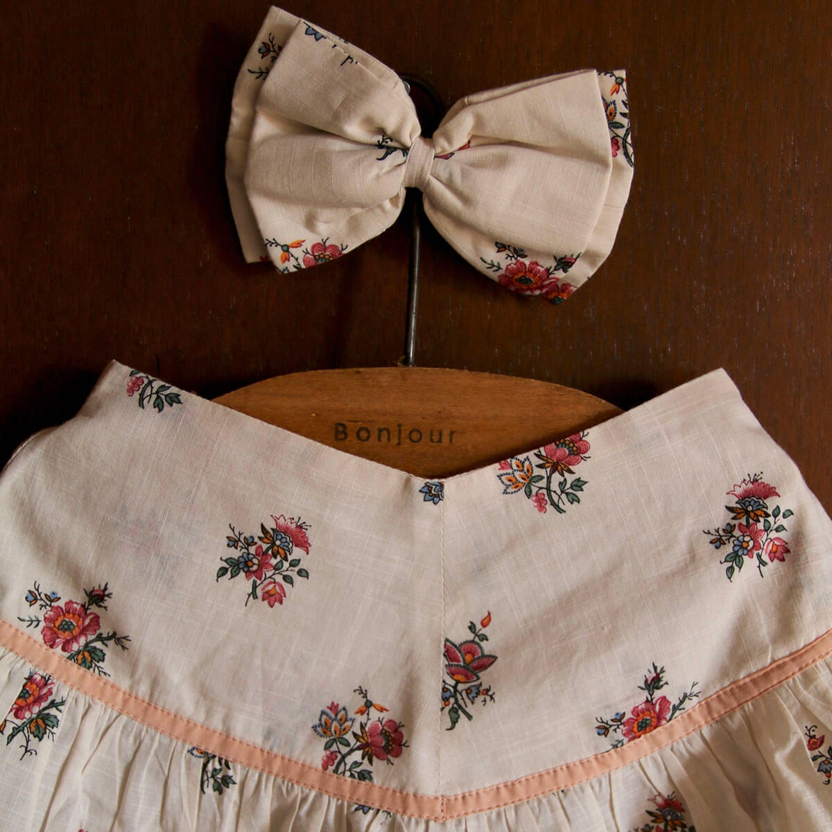 Flounce Skirt With Hair Clip in Garden Flowers Print by Bonjour