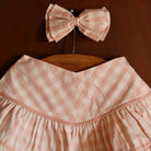Flounce Skirt With Hair Clip in Pink Vichy by Bonjour