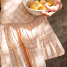 Flounce Skirt With Hair Clip in Pink Vichy by Bonjour
