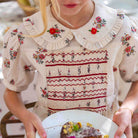 Handsmock Apron Dress in Garden Flowers Print by Bonjour