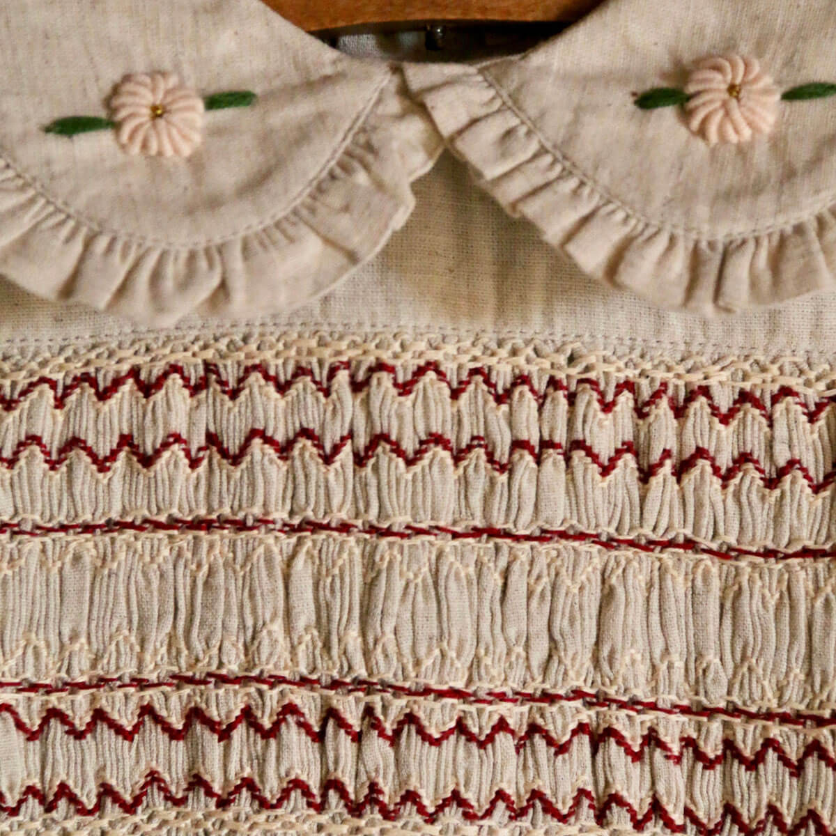 Handsmock Apron Dress in Natural by Bonjour
