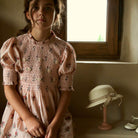 Handsmock Blouse in Pink Garden Flowers Print by Bonjour