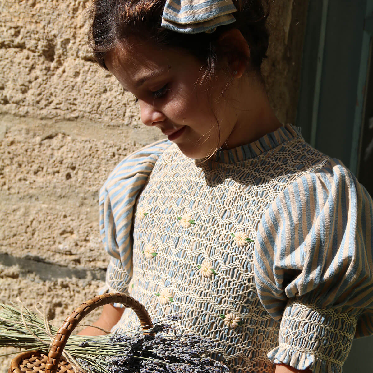 Handsmock Blouse in Transat Stripe by Bonjour