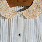 Long Blouse in Natural Check by Bonjour