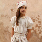 Long Blouse in Natural Check by Bonjour