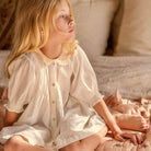 Long Blouse in Natural Check by Bonjour