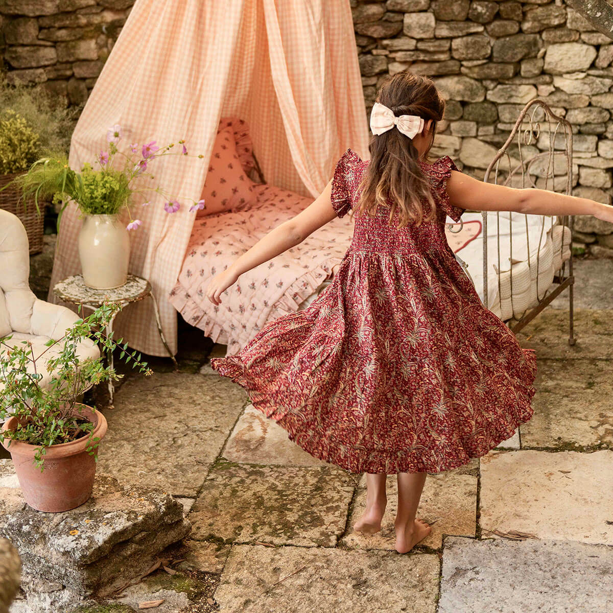 Long Ibiza Dress in Cashmere Print | Bonjour | Junior Edition