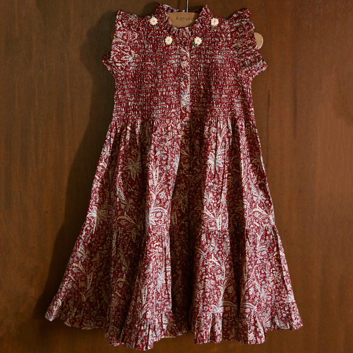 ワンピース Bonjour diary Ibiza Dress 8y pink Long Ibiza Dress in Cashmere Print | Bonjour | Junior Edition