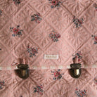 Quilted School Bag in Pink Garden Flowers Print Denim by Bonjour