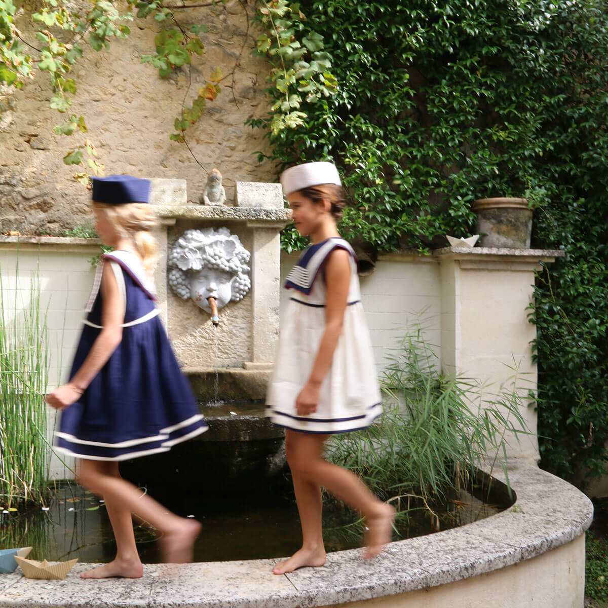 Sailor Dress in Ivory Denim by Bonjour