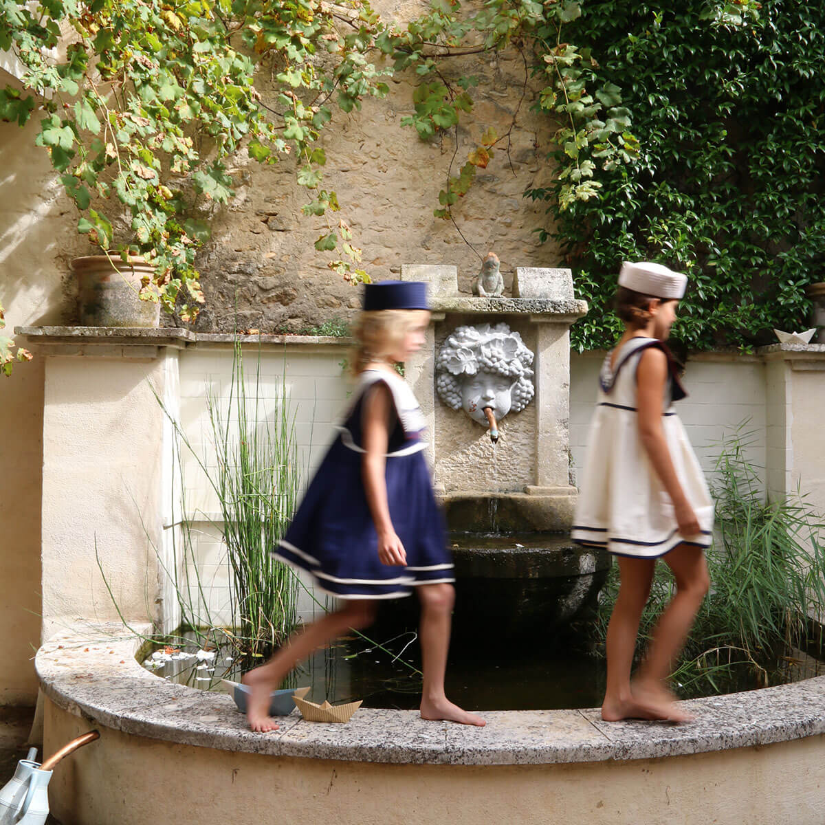 Sailor Dress in Ivory Denim by Bonjour – Junior Edition
