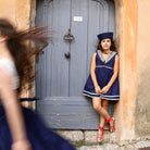 Sailor Dress in Navy Denim by Bonjour