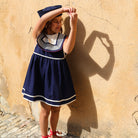 Sailor Dress in Navy Denim by Bonjour