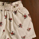Shorts With Scarf in Garden Flowers Print Denim by Bonjour