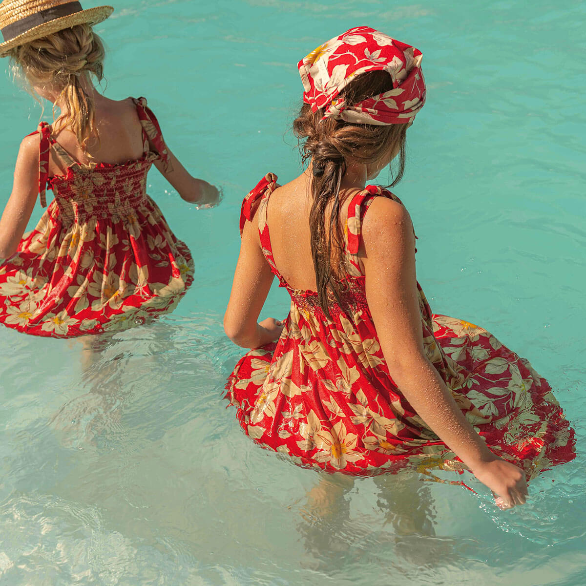Skirt Dress With Triangle Scarf in Gaughin Print by Bonjour – Junior Edition