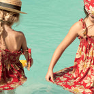 Skirt Dress With Triangle Scarf in Gaughin Print by Bonjour