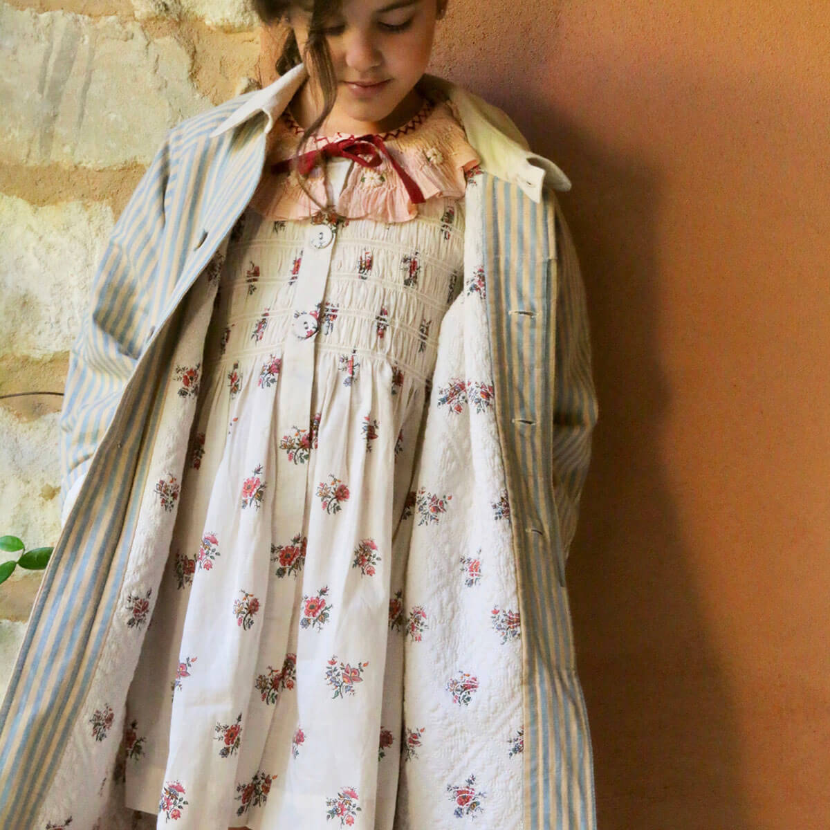 Summer Coat in Blue Transat Stripe by Bonjour