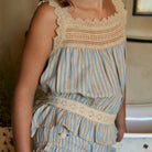 Top And Panty Set in Blue Transat Stripe by Bonjour