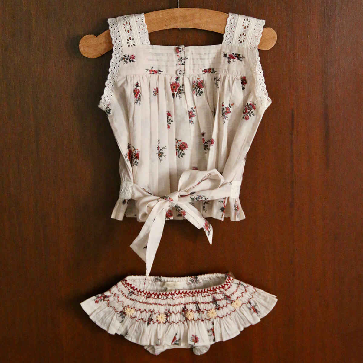 Top And Panty Set in Garden Flowers Print by Bonjour