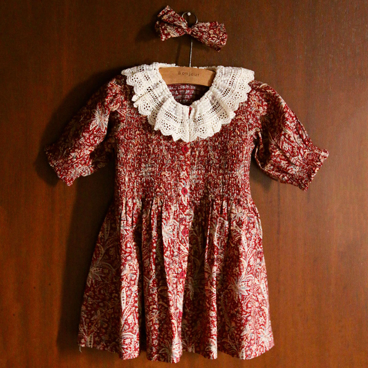 Tunique With Hair Clip in Cashmere Print by Bonjour