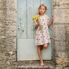 Tunique With Hair Clip in Garden Flowers Print Denim by Bonjour